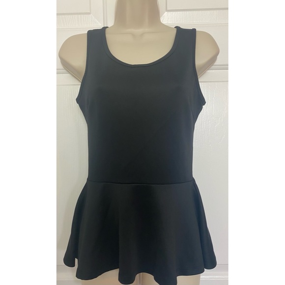 Annabelle Tops - Annabelle Black Peplum Top Medium